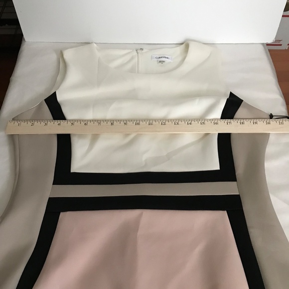 CALVIN KLEIN Colorblock Scuba Bodycon Dress Pink Cream NWT Women’s Plus Size 14 - Picture 12 of 16